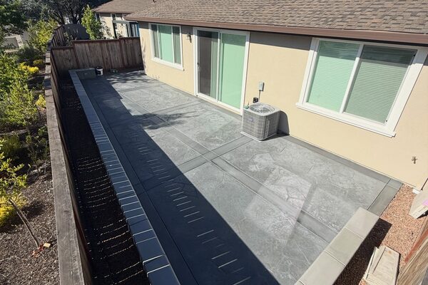 Stamped Patio with Lighting — concrete work by Cascade Concrete Works