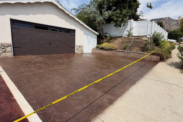 Stamped & Stained Driveway — concrete work by Cascade Concrete Works