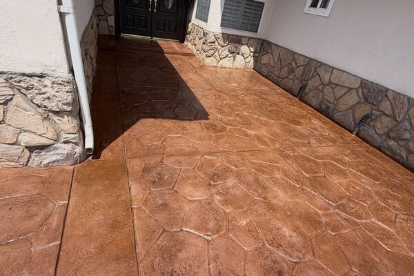 Stamped & Stained Driveway — concrete work by Cascade Concrete Works